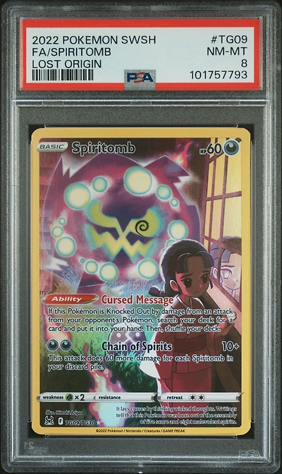 2022 Pokemon Sword & Shield Lost Origin Tg09 Full Art/spiritomb PSA