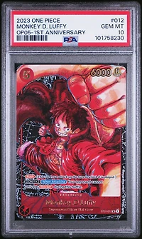 2023 One Piece Awakening Of The New Era 012 Monkey D. Luffy 1st Anniversary PSA 10