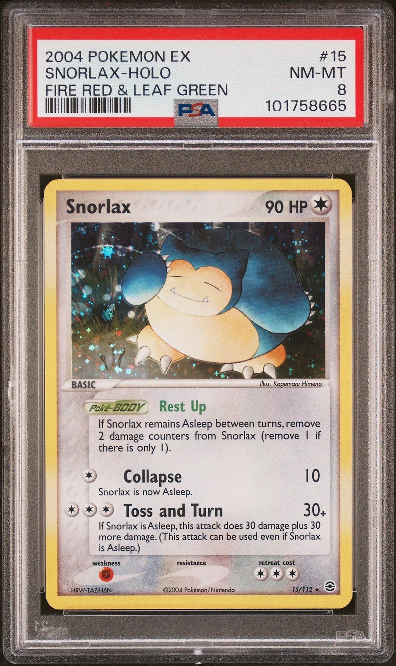 2004 Pokemon Ex Fire Red & Leaf Green 15 Snorlax-holo PSA