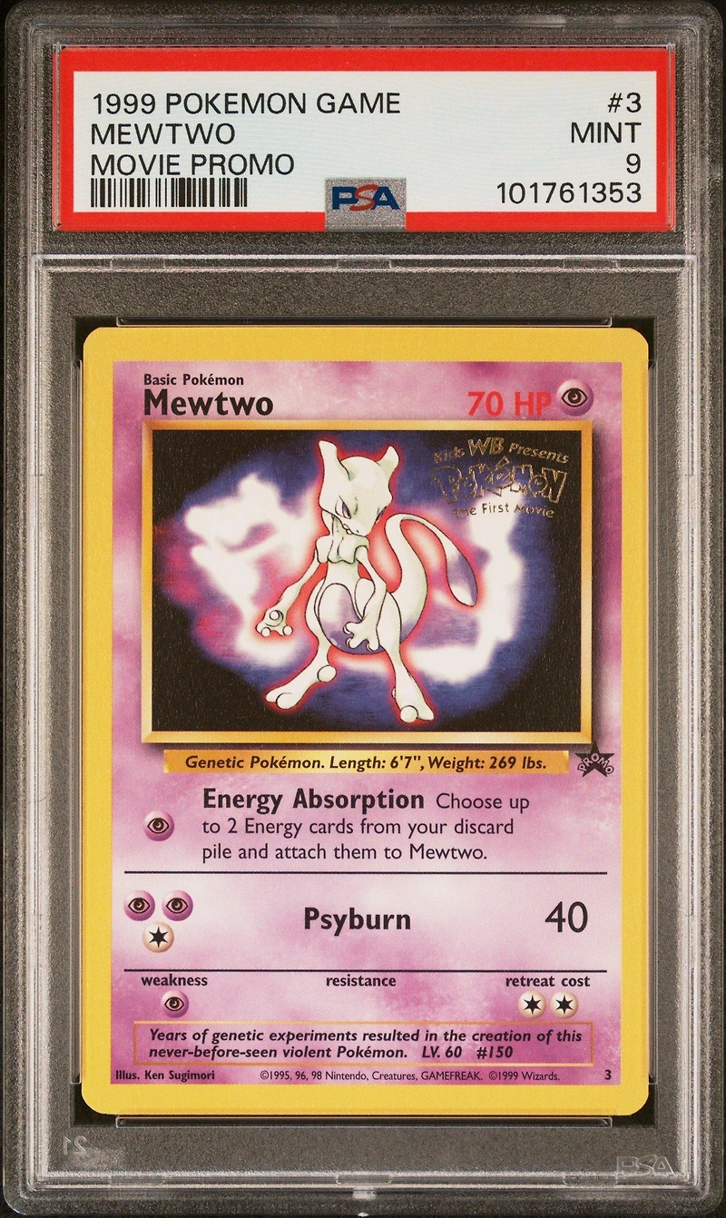 1999 Pokemon Game Movie 3 Mewtwo Movie Promo PSA