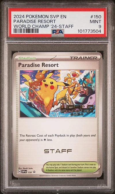 2024 Pokemon Svp En-sv Black Star Promo 150 Paradise Resort World Championships 2024-staff PSA