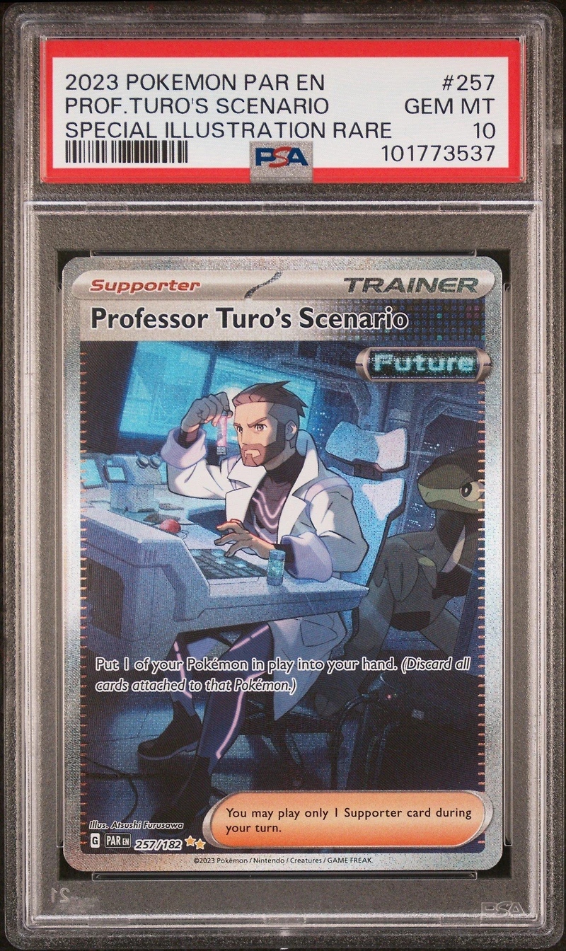 2023 Pokemon Par En-paradox Rift 257 Professor Turo's Scenario Special Illustration Rare PSA 10