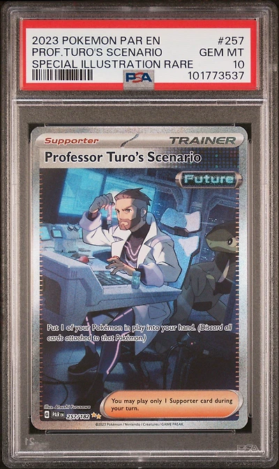 2023 Pokemon Par En-paradox Rift 257 Professor Turo's Scenario Special Illustration Rare PSA 10