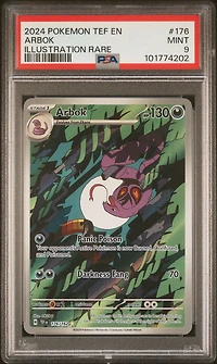2024 Pokemon Tef En-temporal Forces 176 Arbok Illustration Rare PSA