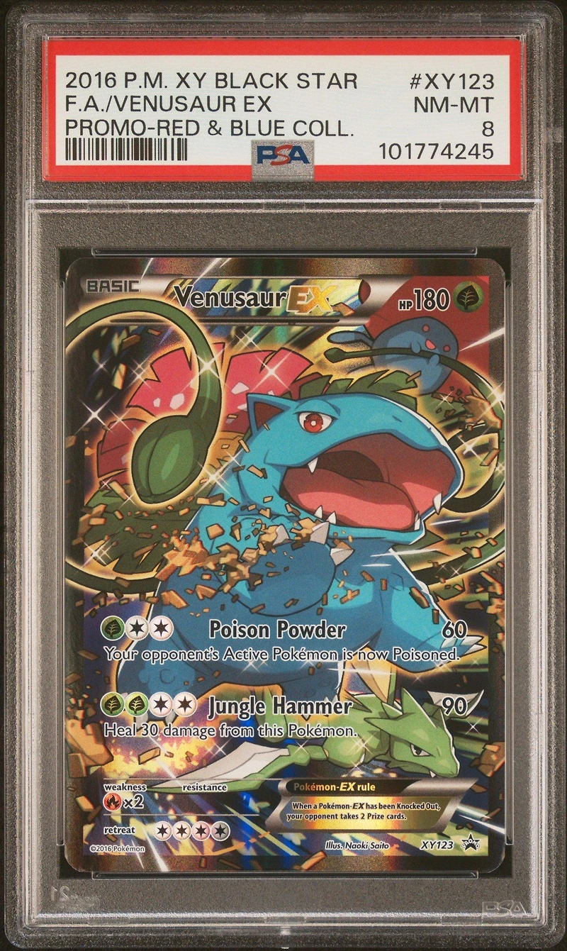 2016 Pokemon Xy Black Star Promo Xy123 Full Art/venusaur Ex Red & Blue Collection PSA