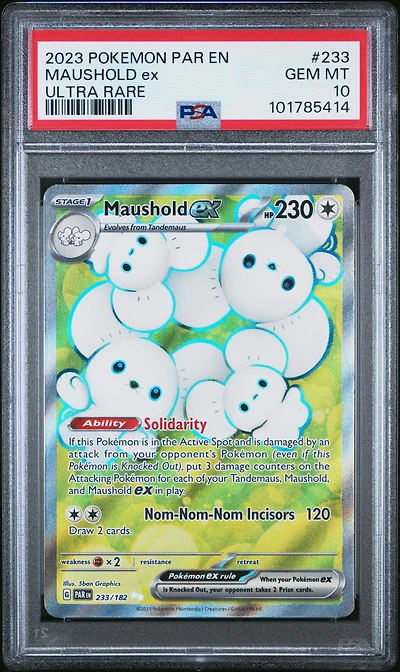 2023 Pokemon Par En-paradox Rift 233 Maushold Ex Ultra Rare PSA 10
