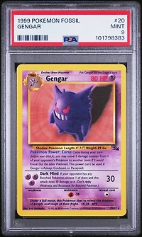 1999 Pokemon Fossil 20 Gengar PSA