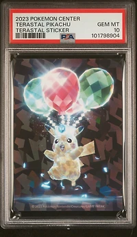2023 Pokemon Center Terastal Sticker Terastal Pikachu PSA 10