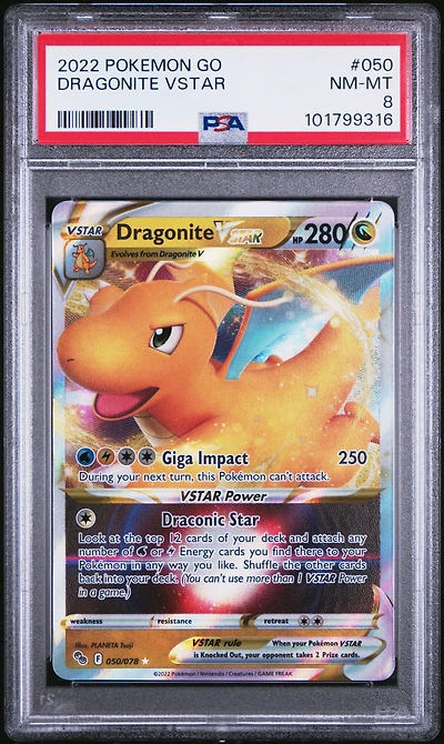 2022 Pokemon Go 050 Dragonite Vstar PSA