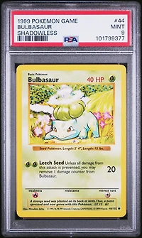 1999 Pokemon Game 44 Bulbasaur Shadowless PSA