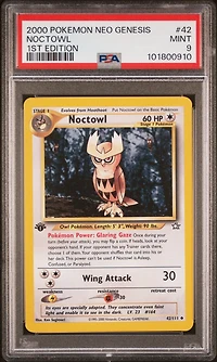 2000 Pokemon Neo Genesis 1st Edition 42 Noctowl PSA 9