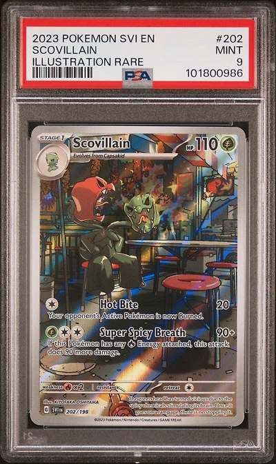 2023 Pokemon Svi En-scarlet & Violet 202 Scovillain Illustration Rare PSA