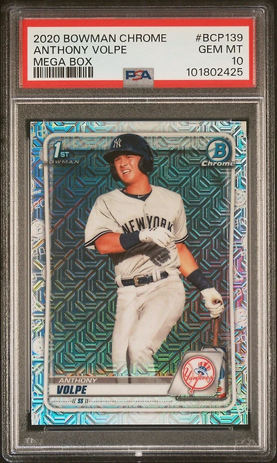 2020 Bowman Chrome Mega Box Bcp139 Anthony Volpe PSA 10