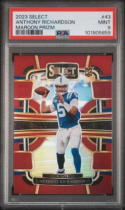 2023 Panini Select 43 Anthony Richardson Maroon Prizm PSA 9