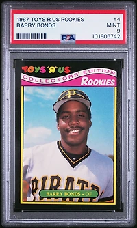 1987 Toys R Us Rookies 4 Barry Bonds PSA 9