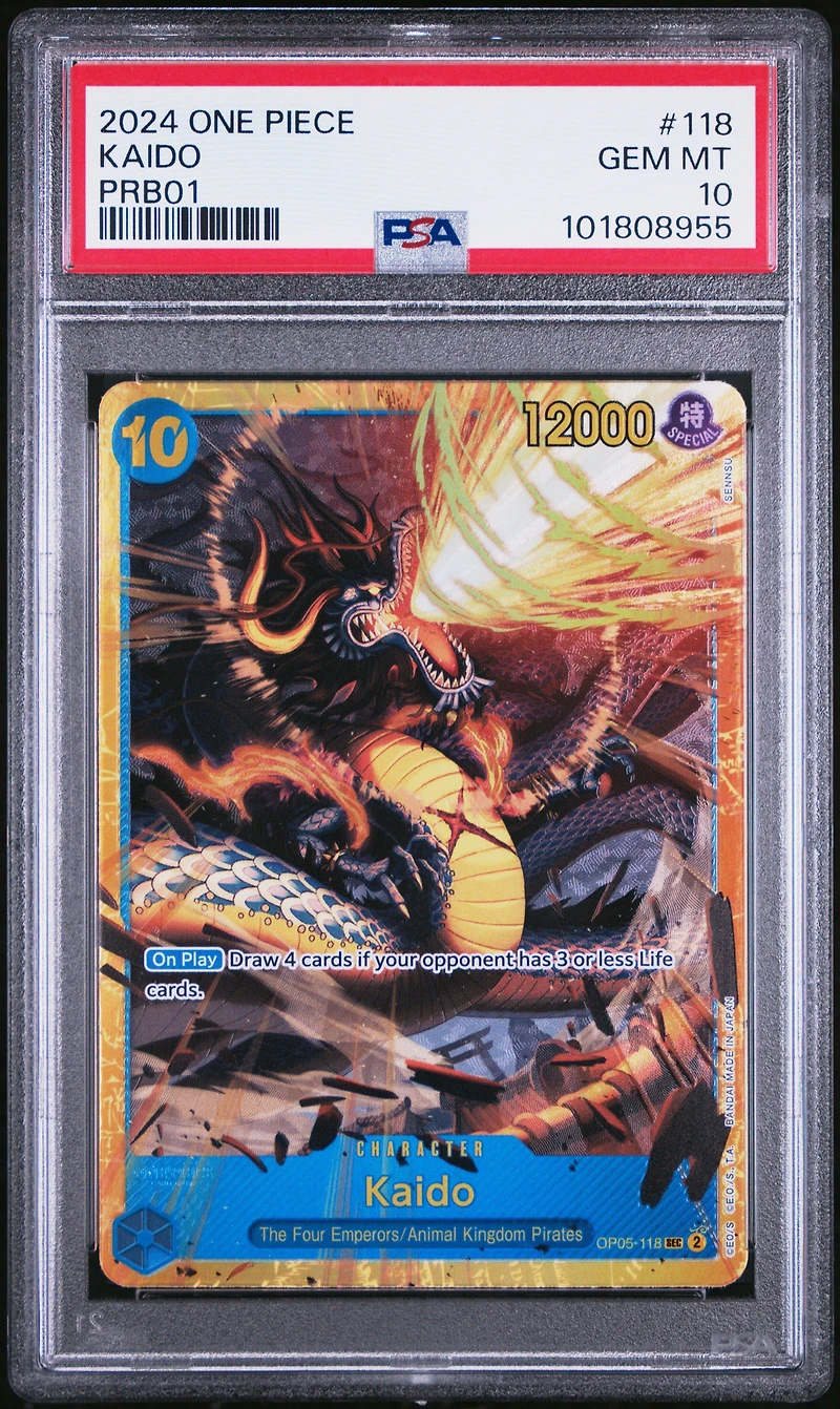2024 One Piece Prb01-premium Booster -one Piece Card The Best- 118 Kaido PSA 10