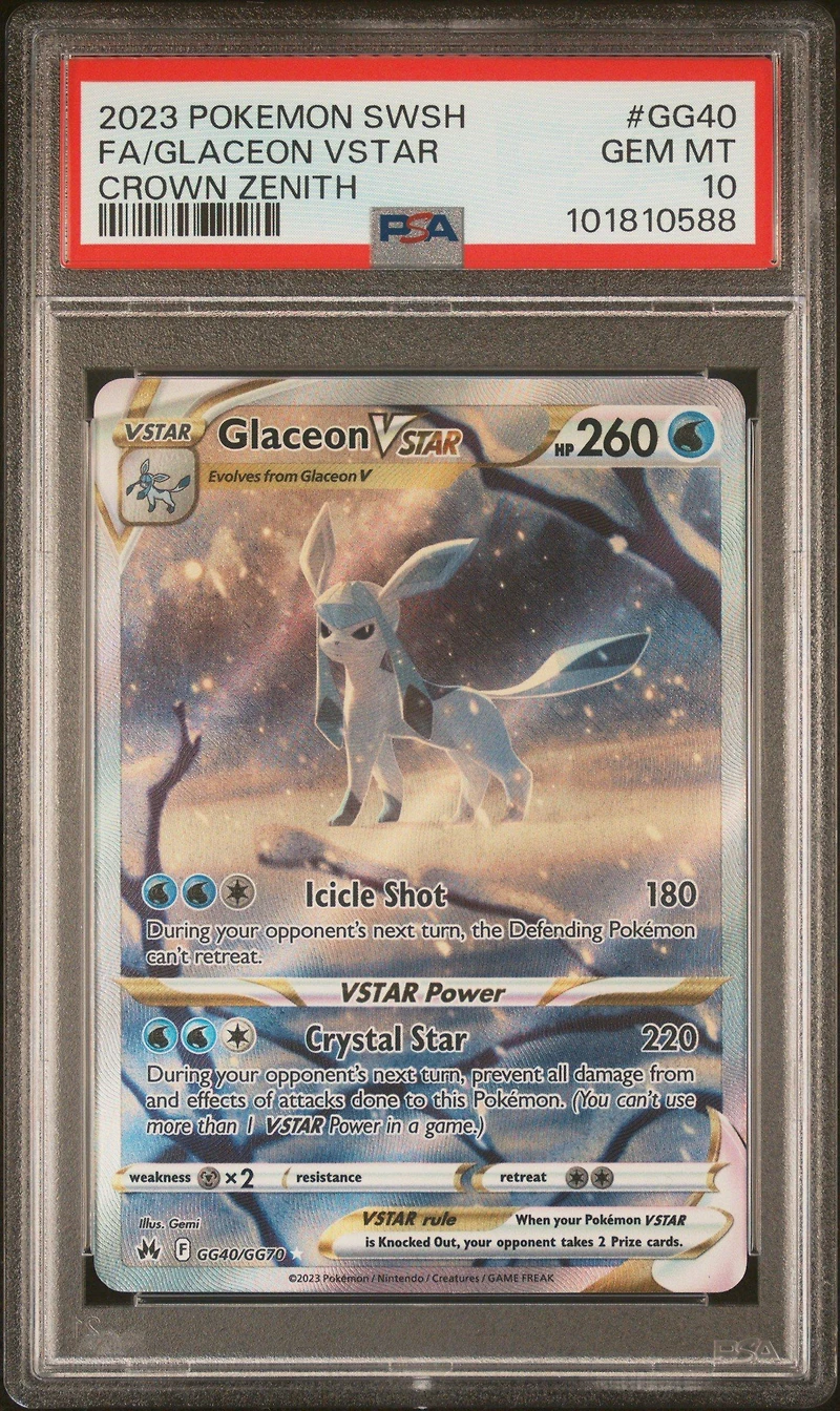 2023 Pokemon Sword And Shield Crown Zenith Gg40 Full Art/glaceon Vstar PSA