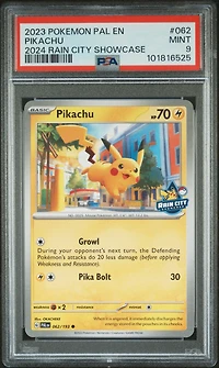 2023 Pokemon Pal En-paldea Evolved 062 Pikachu 2024 Rain City Showcase PSA