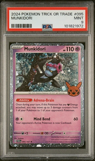 2024 Pokemon Trick Or Trade 095 Munkidori PSA 9
