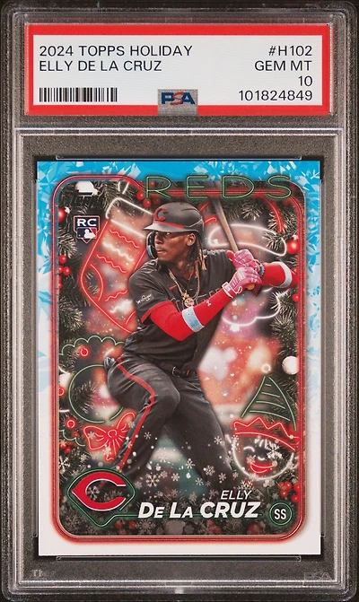 2024 Topps Holiday H102 Elly De La Cruz PSA