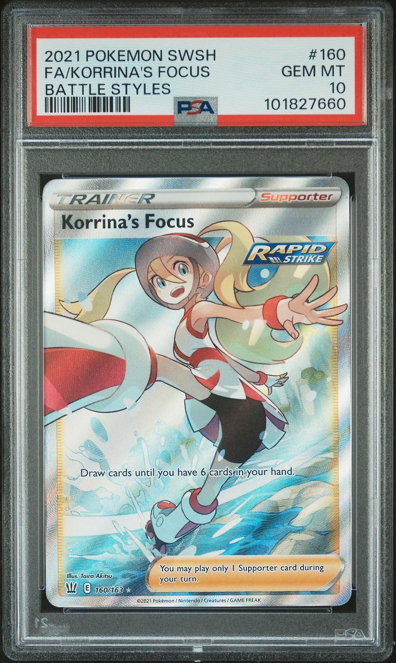 2021 Pokemon Sword & Shield Battle Styles 160 Full Art/korrina's Focus PSA