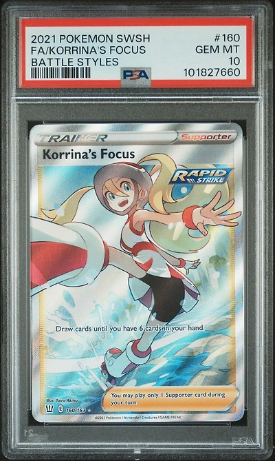 2021 Pokemon Sword & Shield Battle Styles 160 Full Art/korrina's Focus PSA