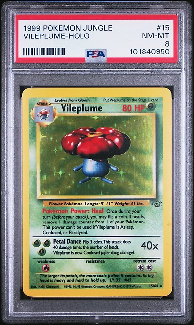 1999 Pokemon Jungle 15 Vileplume-holo PSA