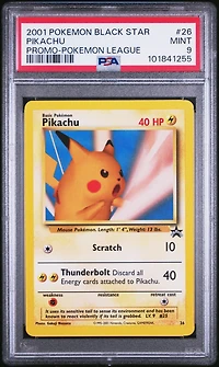 2001 Pokemon Promo Black Star 26 Pikachu Pokemon League PSA