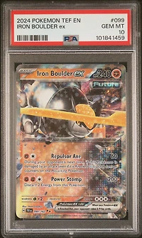 2024 Pokemon Tef En-temporal Forces Iron Boulder Ex PSA