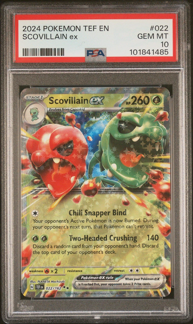 2024 Pokemon Tef En-temporal Forces 022 Scovillain Ex PSA