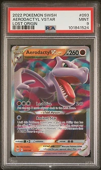 2022 Pokemon Sword & Shield Lost Origin 093 Aerodactyl Vstar PSA