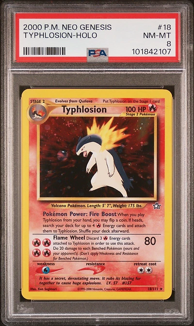 2000 Pokemon Neo Genesis Typhlosion-holo PSA