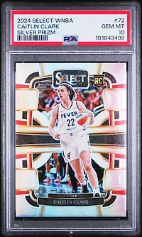 2024 Panini Select Wnba 72 Caitlin Clark Silver Prizm PSA 10