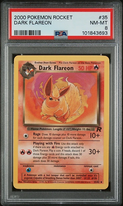 2000 Pokemon Rocket 35 Dark Flareon PSA