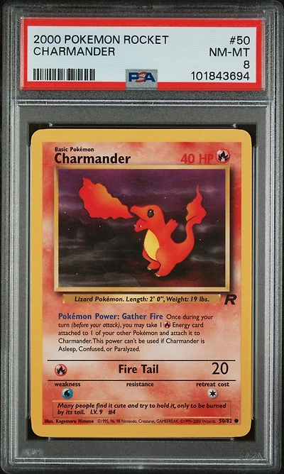 2000 Pokemon Rocket 50 Charmander PSA
