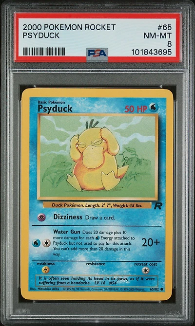 2000 Pokemon Rocket 65 Psyduck PSA