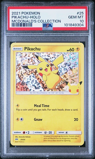 2021 Pokemon Mcdonald's Collection 25 Pikachu-holo PSA