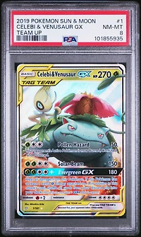 2019 Pokemon Sun & Moon Team Up 1 Celebi & Venusaur Gx PSA