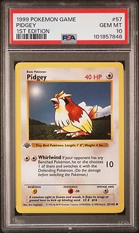 1999 Pokemon Game 57 Pidgey 1st Edition PSA