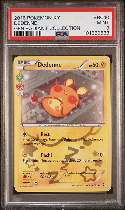2016 Pokemon Xy Generations Radiant Collection Rc10 Dedenne PSA
