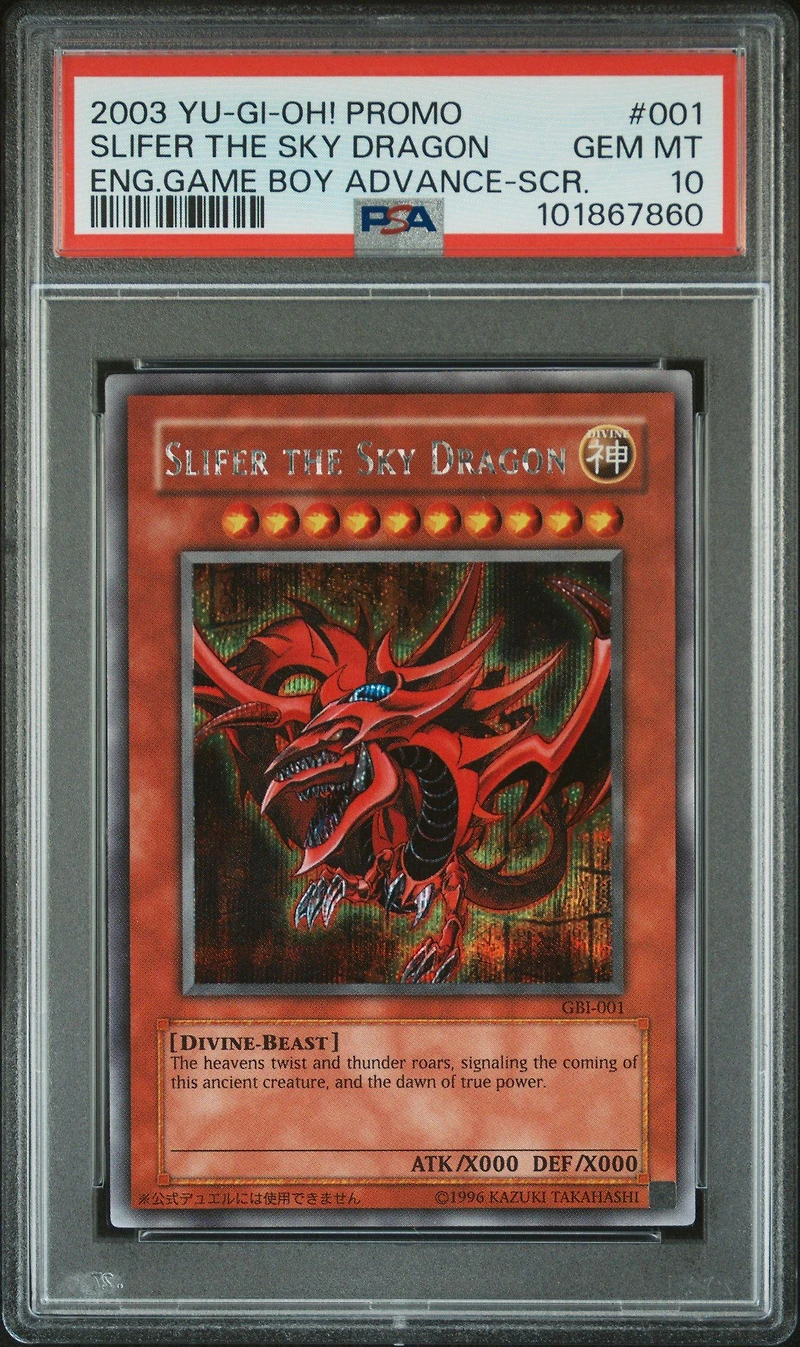 2003 Yu-gi-oh! Promo 001 Slifer The Sky Dragon English Game Boy Advance-secret Rare PSA