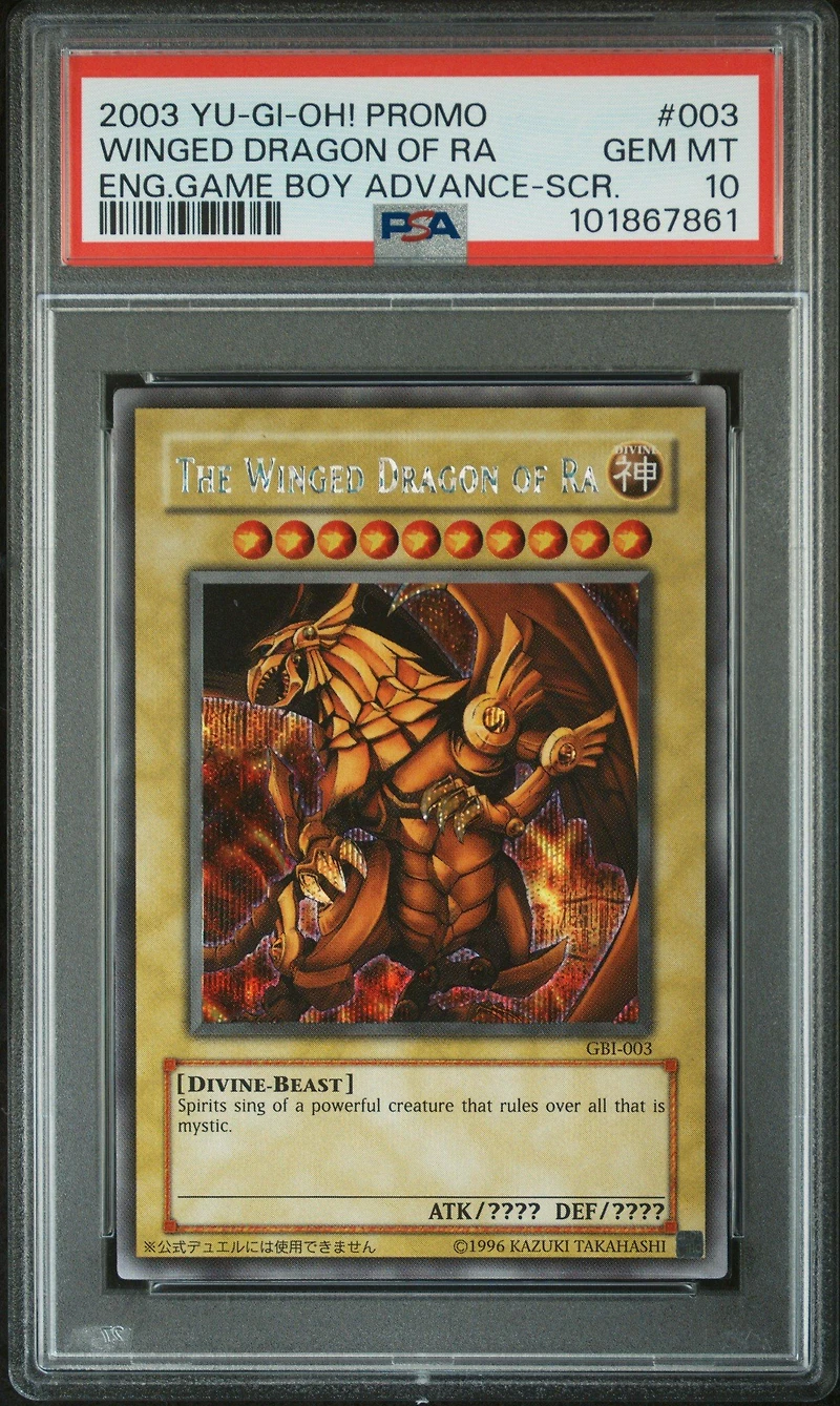 2003 Yu-gi-oh! Promo 003 The Winged Dragon Of Ra English Game Boy Advance-secret Rare PSA
