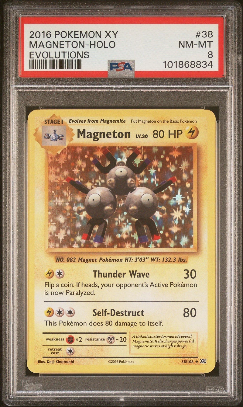 2016 Pokemon Xy Evolutions 38 Magneton-holo PSA