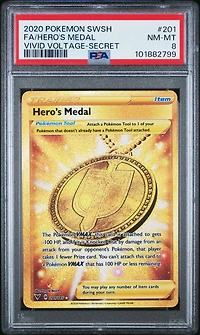 2020 Pokemon Sword & Shield Vivid Voltage 201 Full Art/hero's Medal Secret PSA