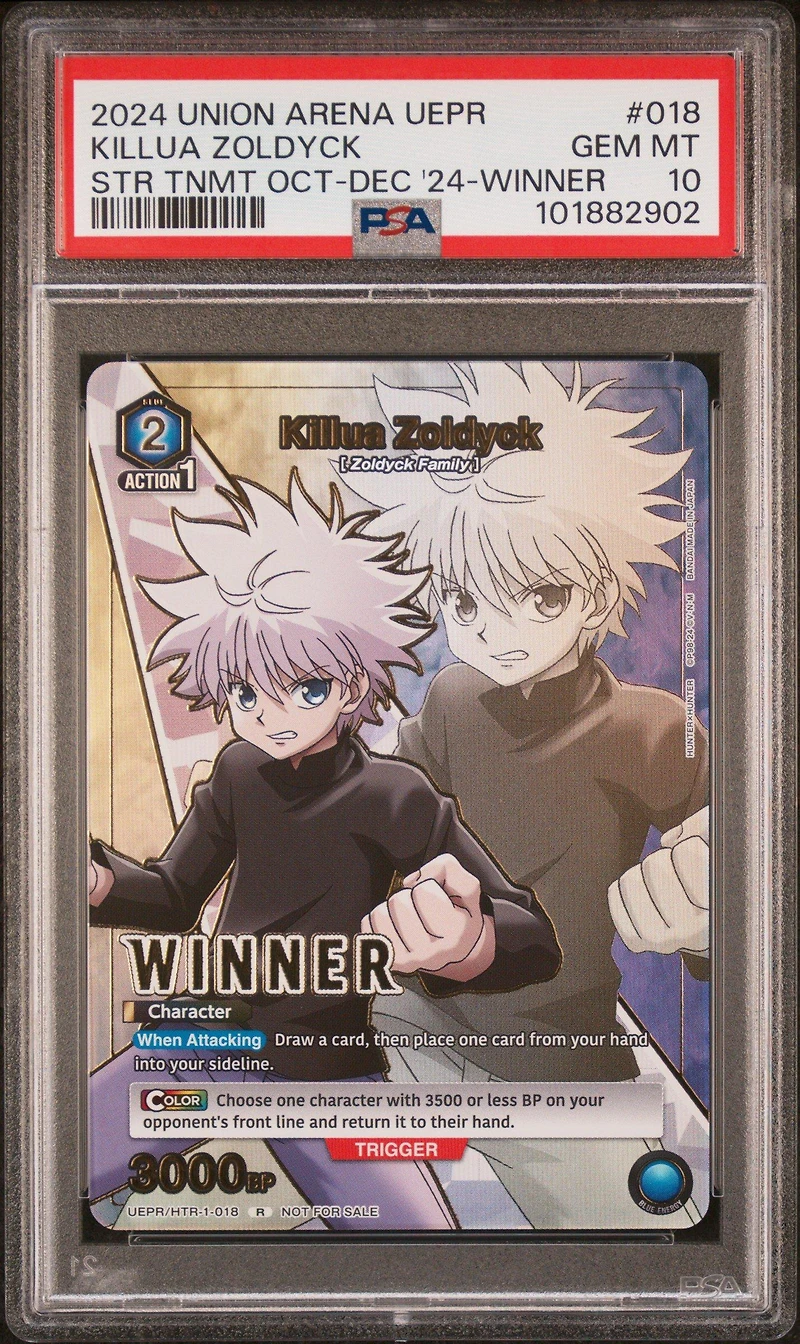 2024 Union Arena Uepr-promos 018 Killua Zoldyck Store Tournament October-december 2024-winner Card PSA 10