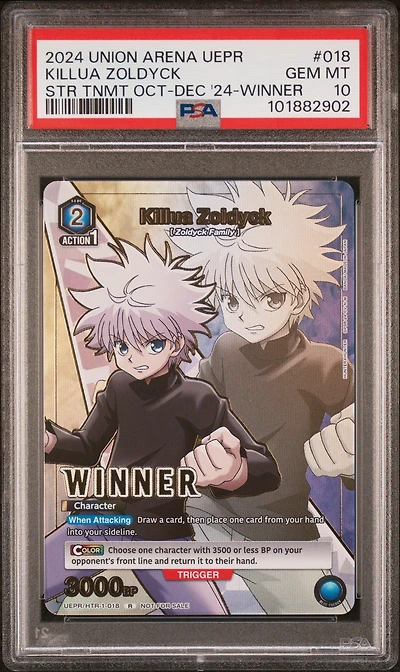 2024 Union Arena Uepr-promos 018 Killua Zoldyck Store Tournament October-december 2024-winner Card PSA 10