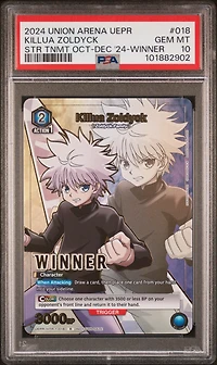 2024 Union Arena Uepr-promos 018 Killua Zoldyck Store Tournament October-december 2024-winner Card PSA 10