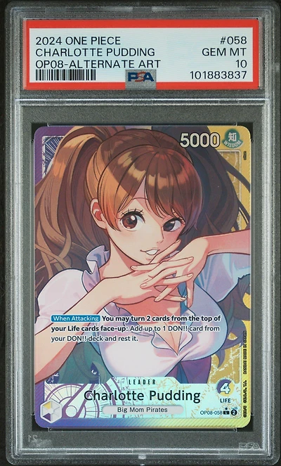 2024 One Piece Two Legends 058 Charlotte Pudding Alternate Art PSA 10