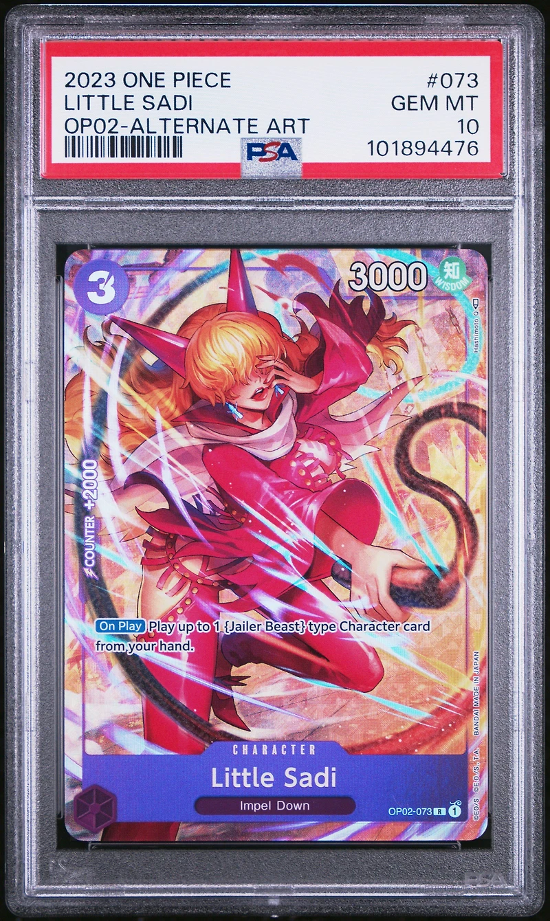 2023 One Piece Op02-paramount War 073 Little Sadi Alternate Art PSA 10