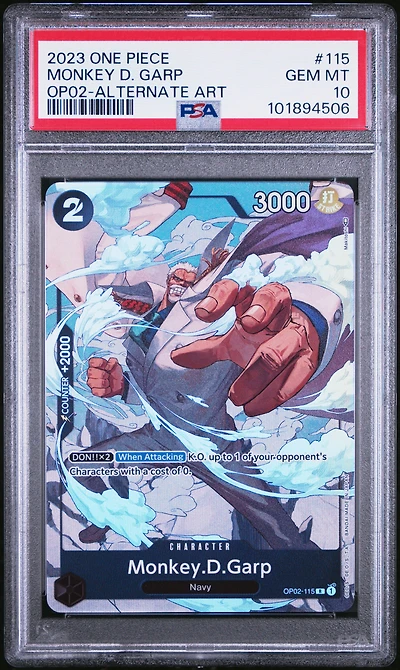 2023 One Piece Op02-paramount War Monkey D. Garp Alternate Art PSA 10